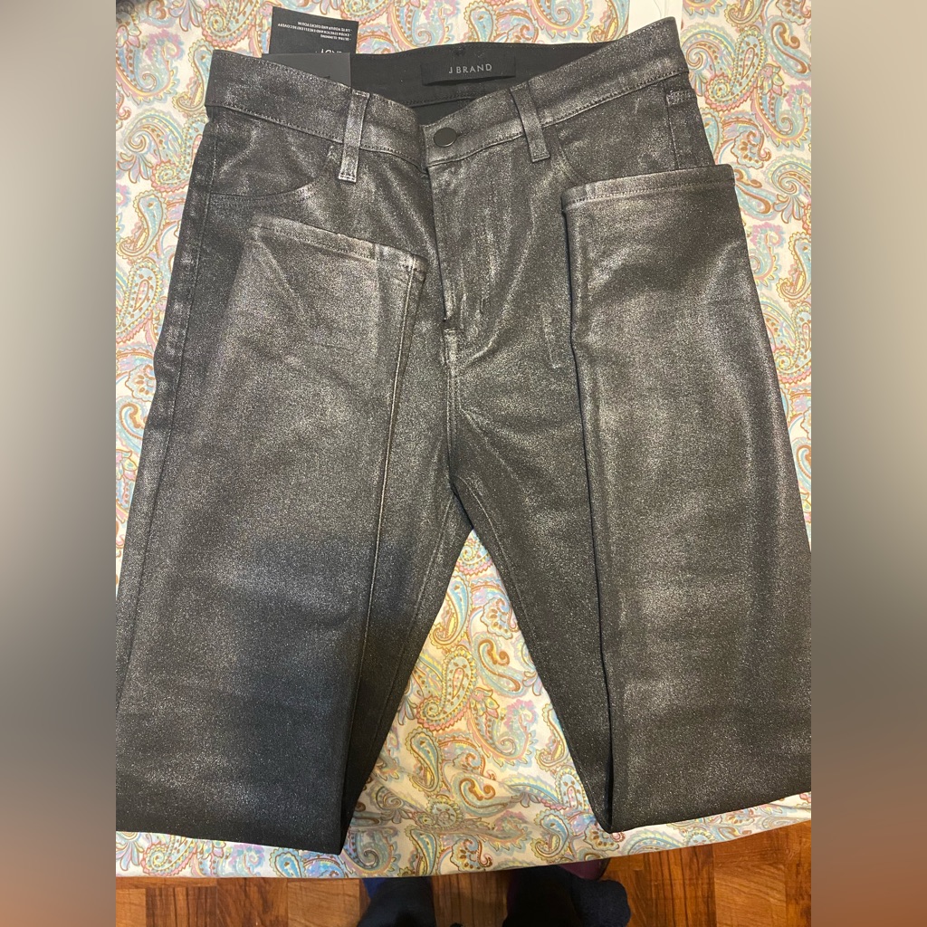Jbrand High Rise Skinny Jeans Silver Lament